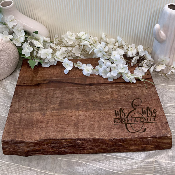 Luxedesigns Personalized Live Edge Mango Wood Cutting Board / Butcher's